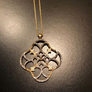 Stella & Dot Gold and Silver Pendent Necklace